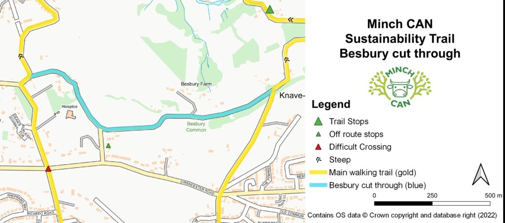 Map of the Besbury cut through