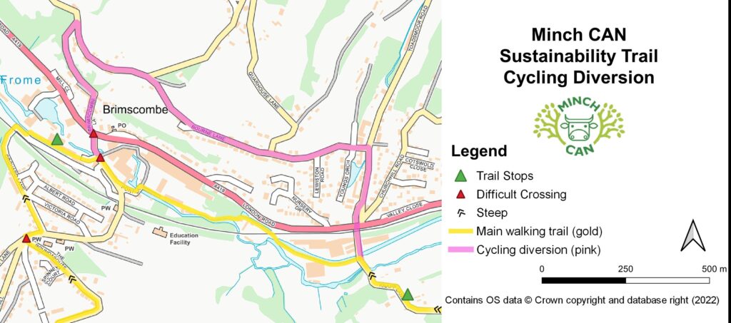 Map of the cycling diversion