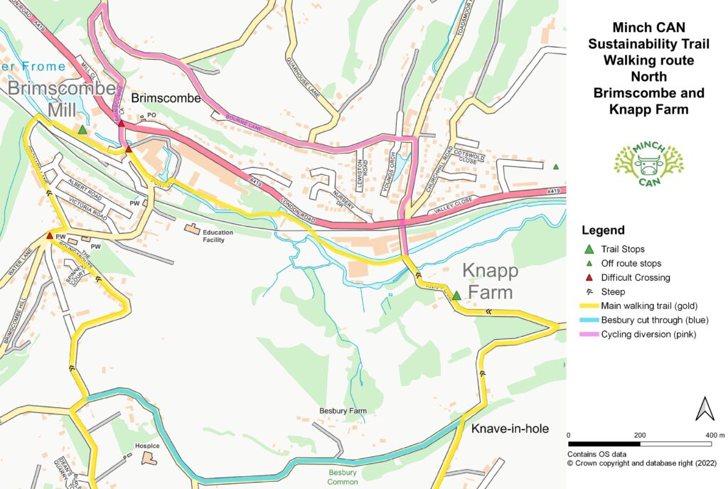 Map of the Brimscombe and Knapp loop